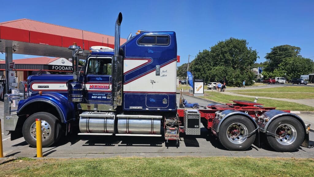 Prime mover inspected for B-Double rating, engineering approval, and VASS certification by a Chartered Mechanical Engineer in Melbourne, Victoria.